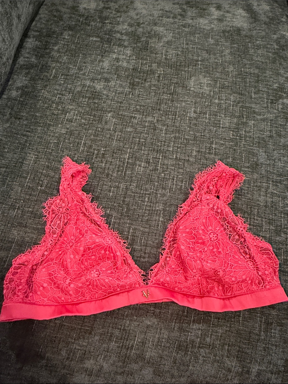 Victoria's Secret Floral Lace Bralette in Hot Pink